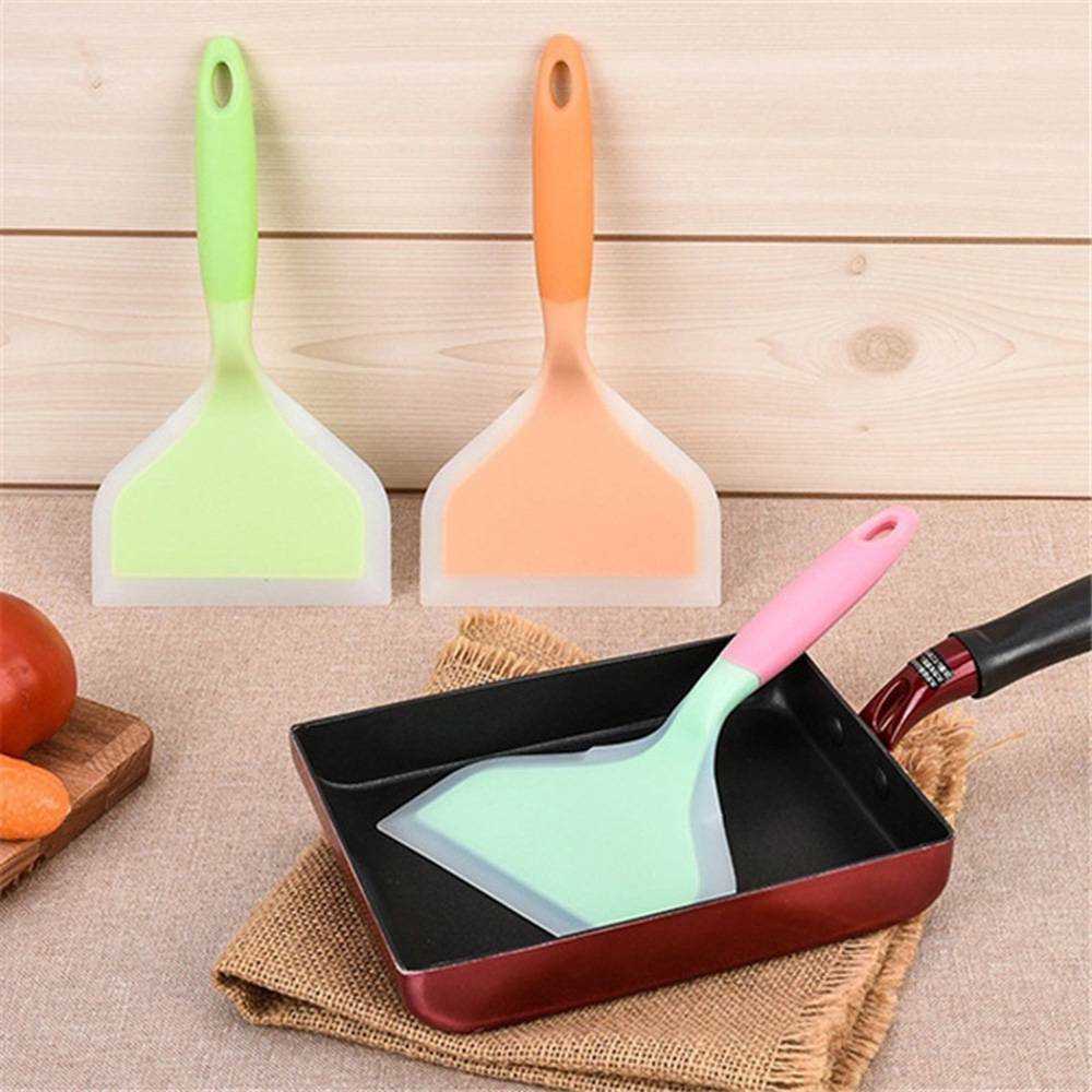 Silicone Heat Resistant Non Stick Cookware Pan Shovel Barbecue Spatula Cook Kitchen Pancake Steak Pizza Wide Mouth Spatula