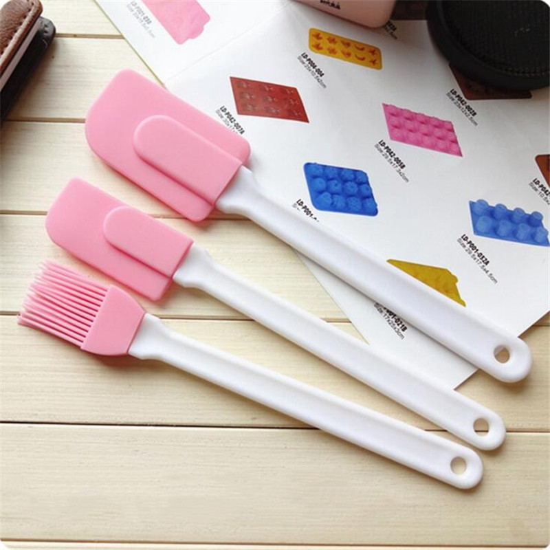 Kitchenware Silicone Three sets Baking Sauce Brush Butter Cooking Spatula Cookie Pastry Scraper Cake Baking
