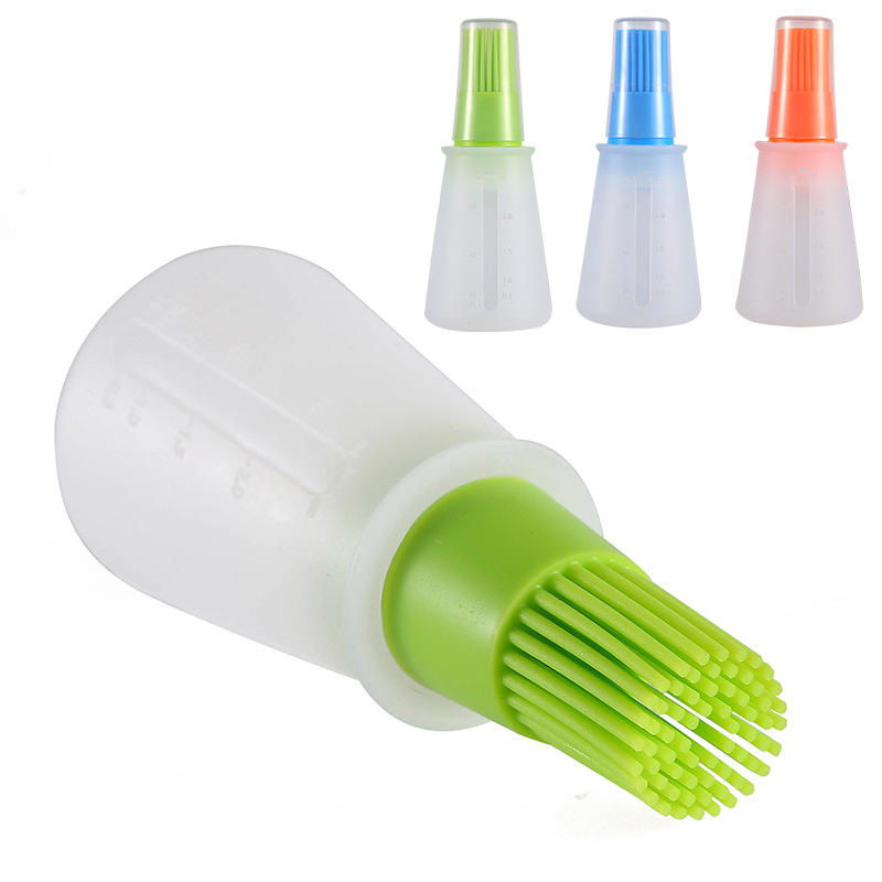 Baking oil brush Silicone Oil Bottle with Cap Barbecue Brush with Scale Sauce Butter Brush Kitchen cooking accessory