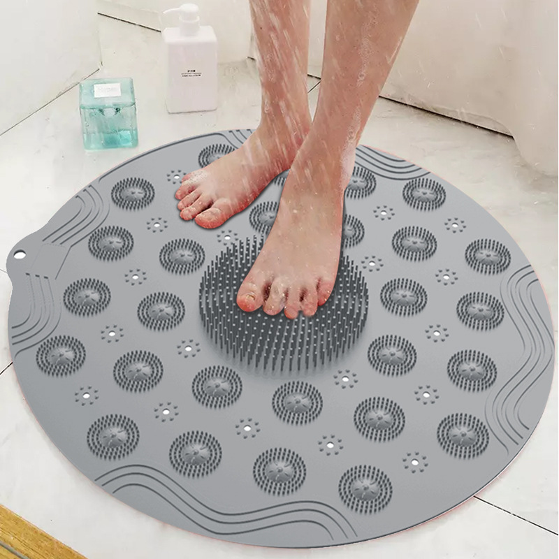 Round silicone mat Multifunctional silicone bathroom mat Bath non-slip mat Bath massage mat