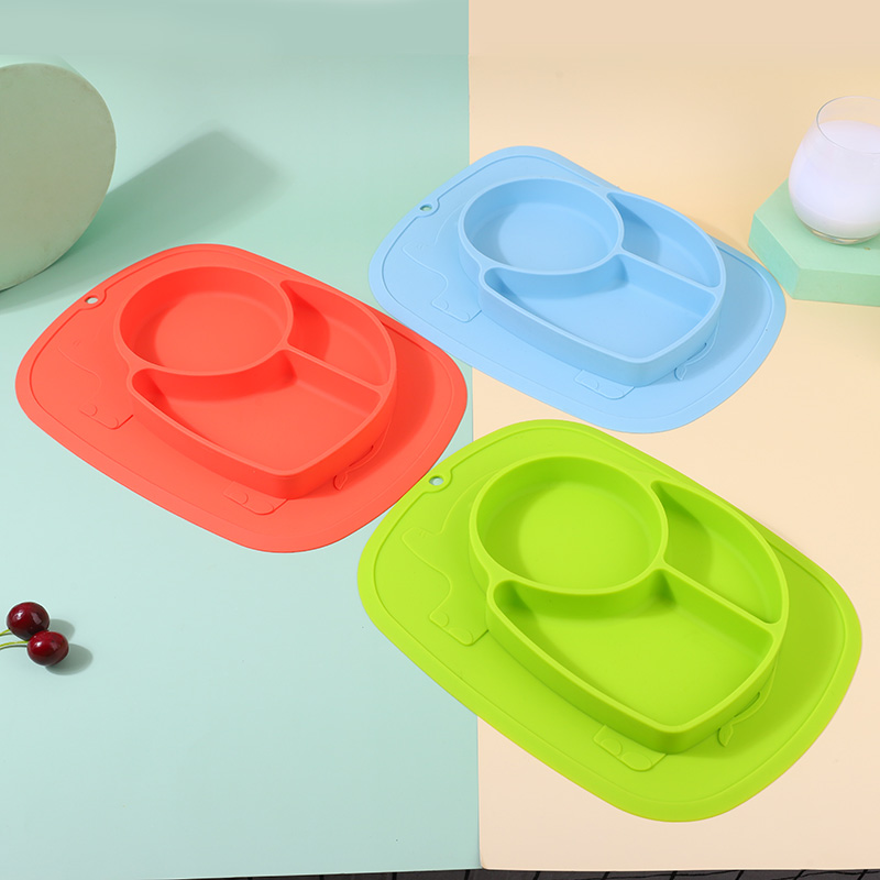 Food Grade BPA Free Elepant shape New Design Silicone Suction Baby Plate for kids