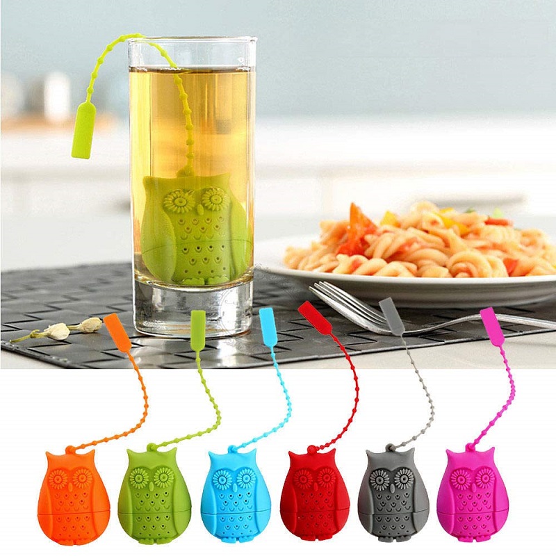 Factory Direct Supply Heatproof Food Grade Owl Shape Kitchen Silicone Tea Infuser for Loose Leaf