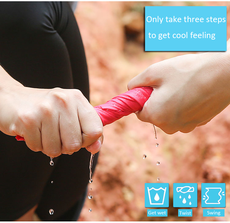 Promotional Mini Beach Quick Dry Cooling Towel Camping Hiking Traveling Sports Microfiber Towel with Silicone Case