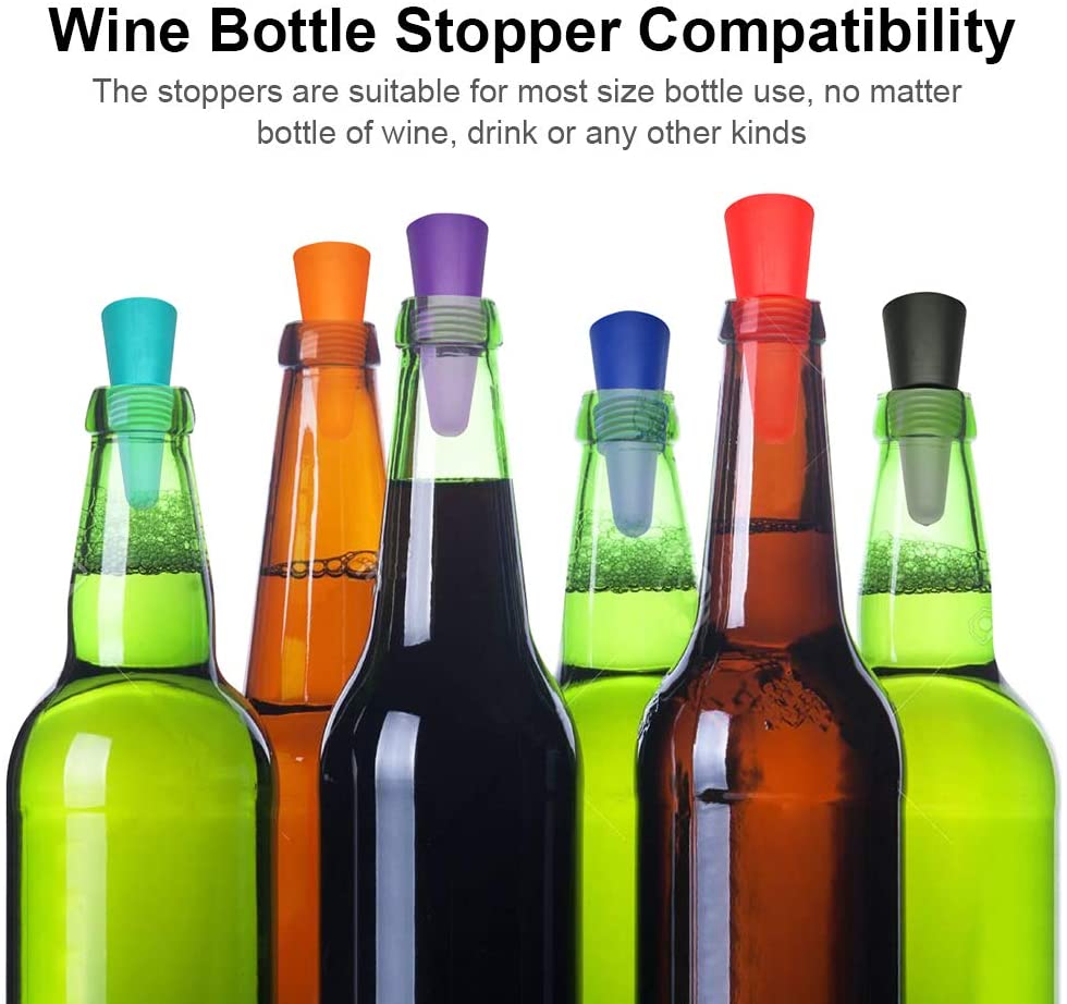 Eco Friendly Hot Selling Colorful Taper Shaped Kitchen Silicone Wine Bottle Stopper for Home,Bar