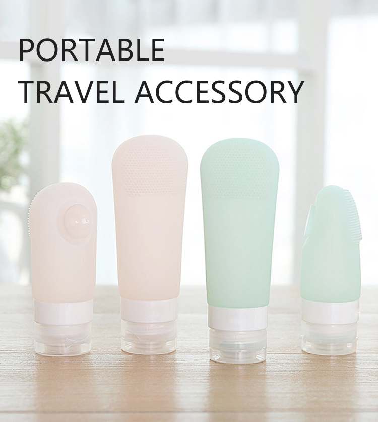 60ml/89ml Silicone Travel Bottles Set Portable Shampoo Lotion Bottle Cosmetic Bottles With Suction Cup