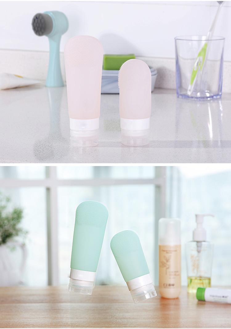 60ml/89ml Silicone Travel Bottles Set Portable Shampoo Lotion Bottle Cosmetic Bottles With Suction Cup