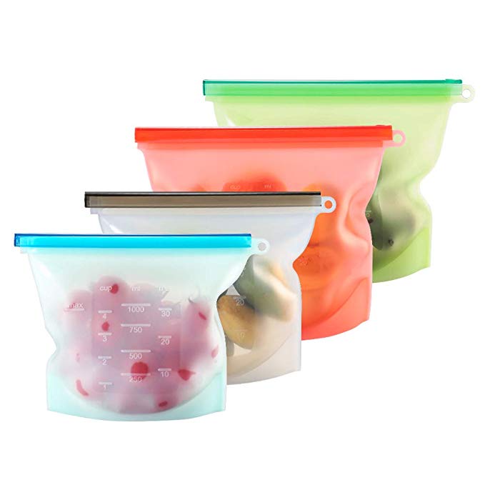 New Brand Factory Direct Food Grade Reusable Silicone Food Storage Bags