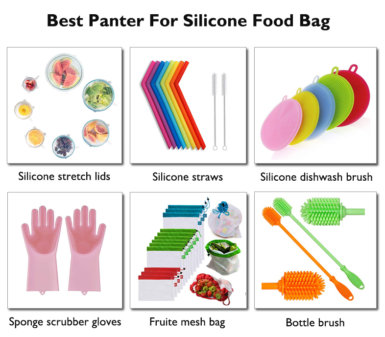 New Brand Factory Direct Food Grade Reusable Silicone Food Storage Bags