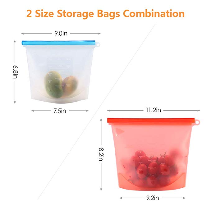 New Brand Factory Direct Food Grade Reusable Silicone Food Storage Bags