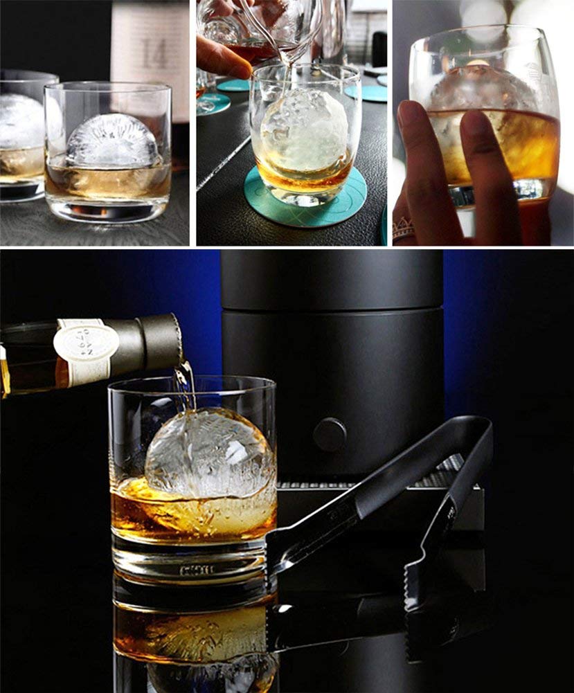 2 Pack wholesale custom round ball Whiskey Beer 6 giant cubes large silicone ice cube tray mold for Kitchen Party Bar