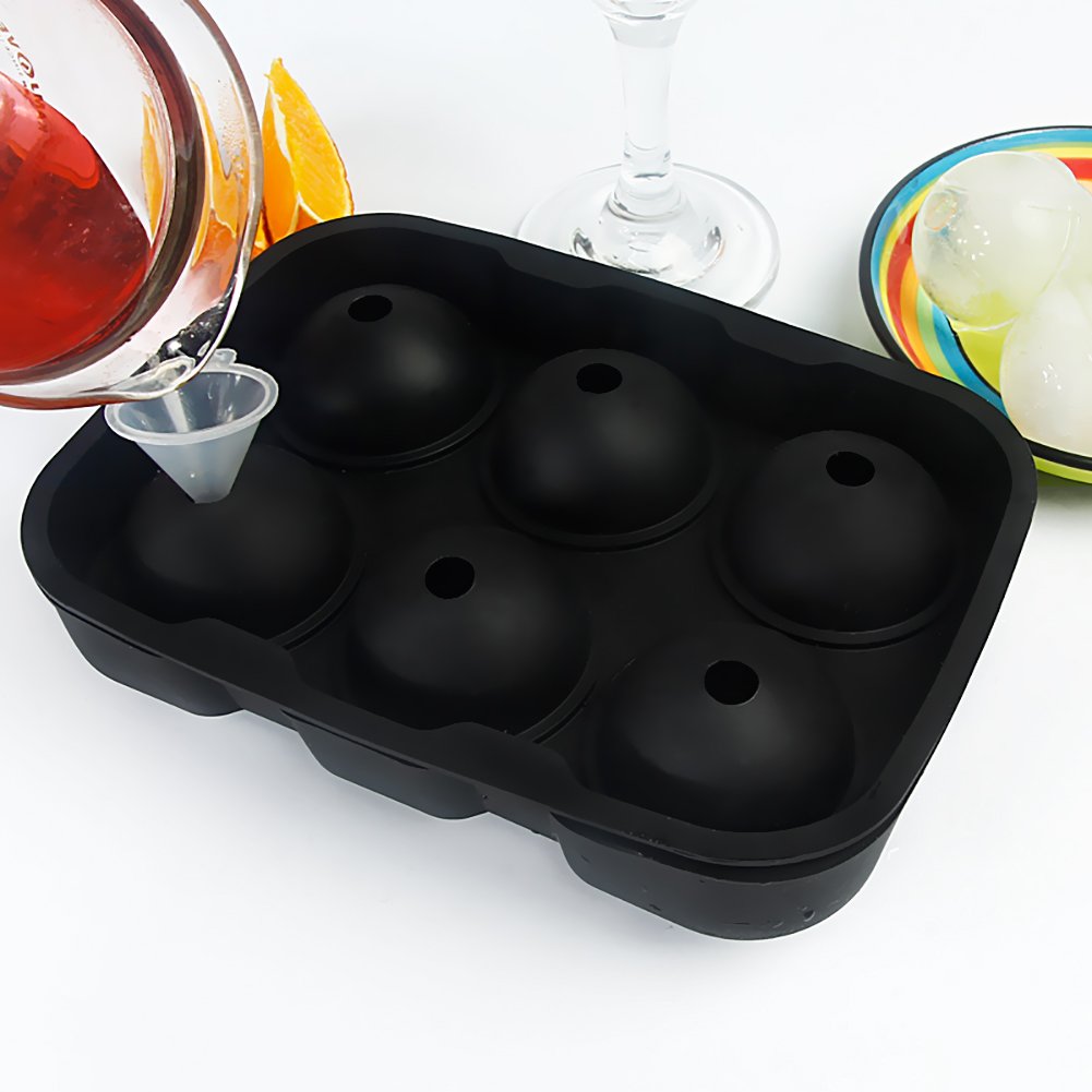 2 Pack wholesale custom round ball Whiskey Beer 6 giant cubes large silicone ice cube tray mold for Kitchen Party Bar