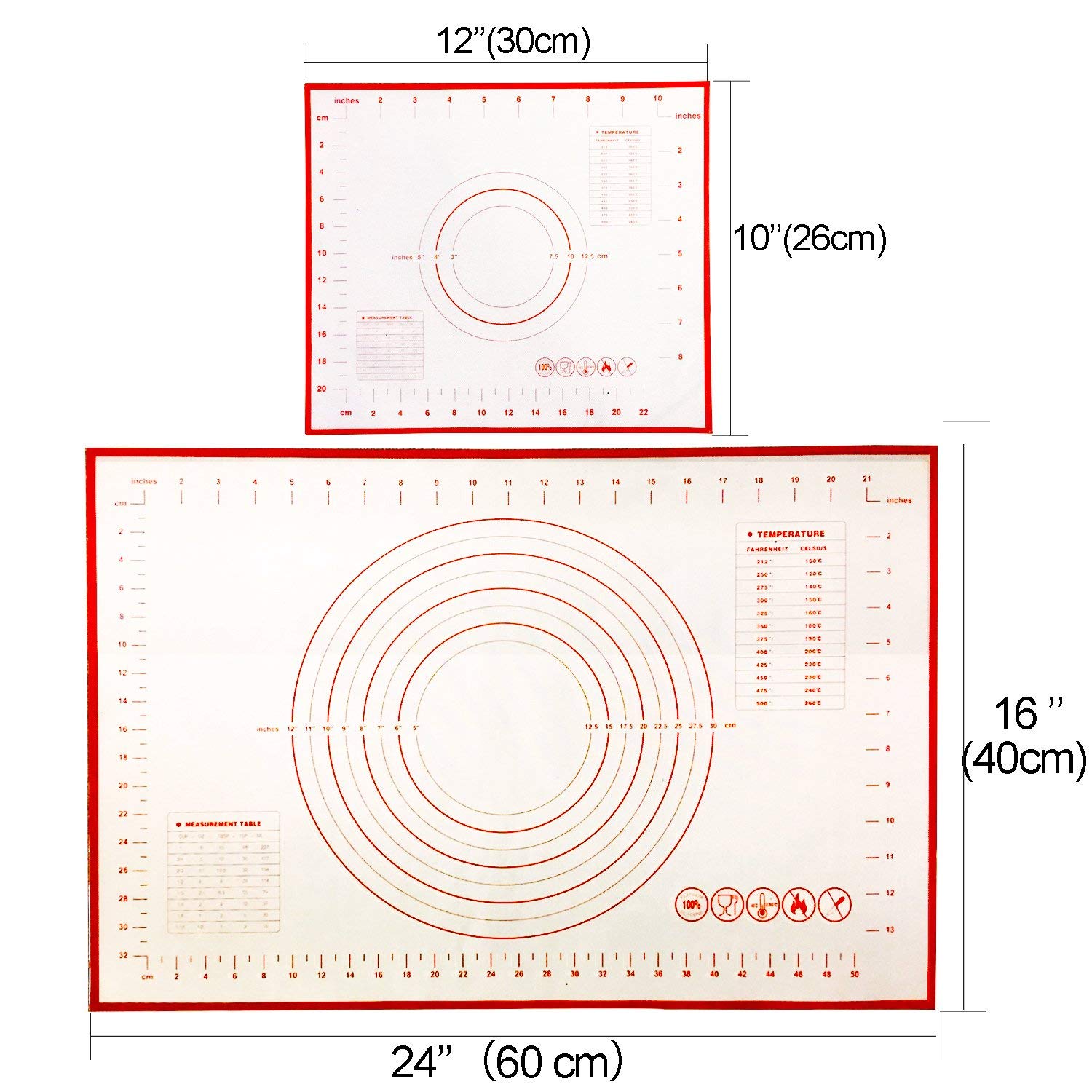 Silicone Baking Pastry Mat Non-slip Stretchable Glass Fiber Baking Liner Pad