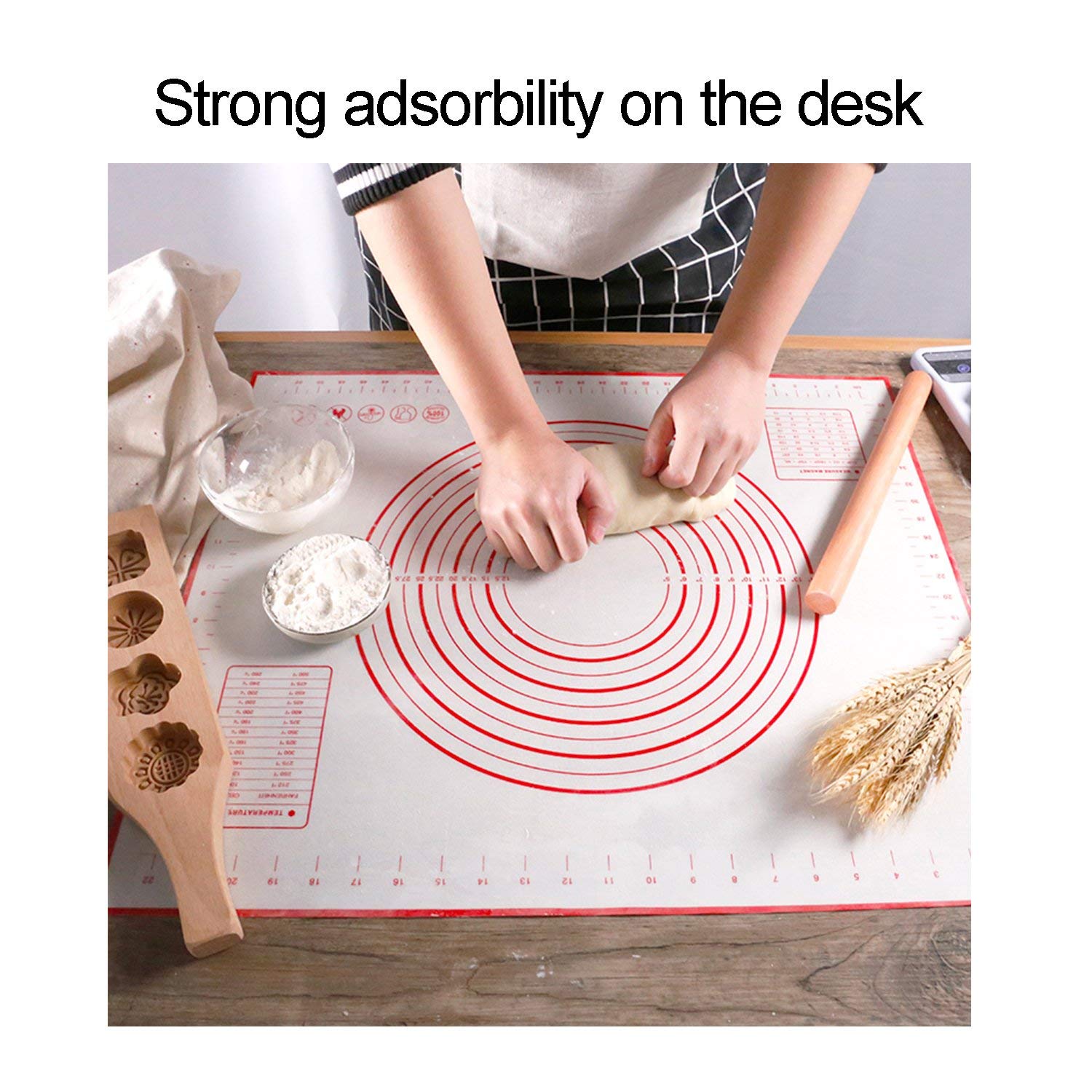 Silicone Baking Pastry Mat Non-slip Stretchable Glass Fiber Baking Liner Pad