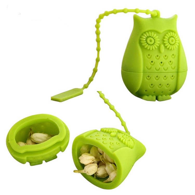 Funny Owl Shape Heatproof Food Grade Silicone Tea Ball Strainer Loose Leaf Tea Infuser