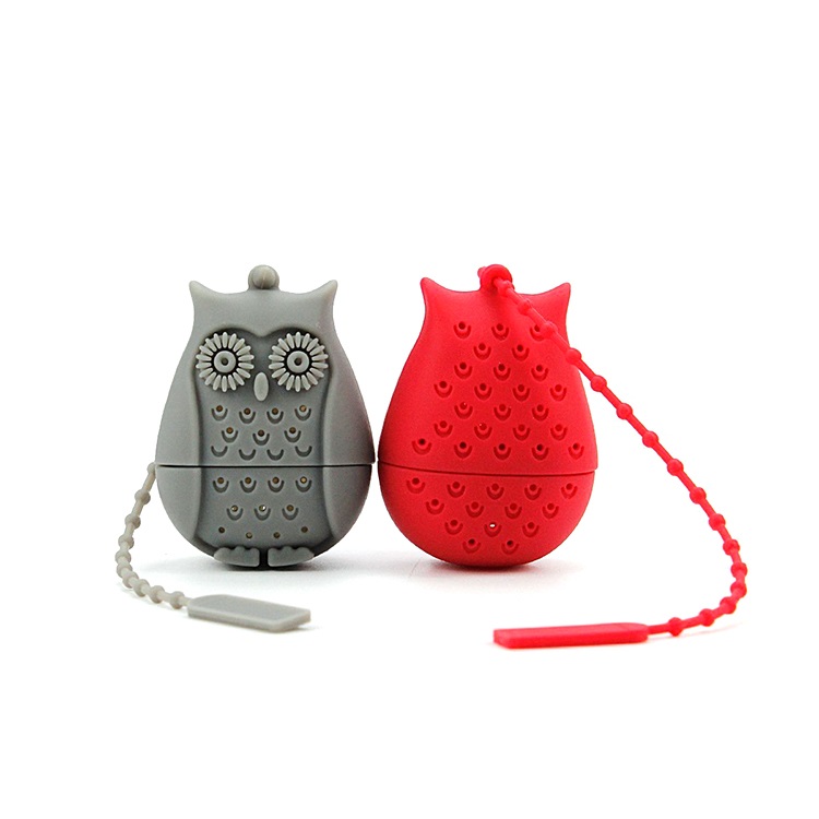 Funny Owl Shape Heatproof Food Grade Silicone Tea Ball Strainer Loose Leaf Tea Infuser