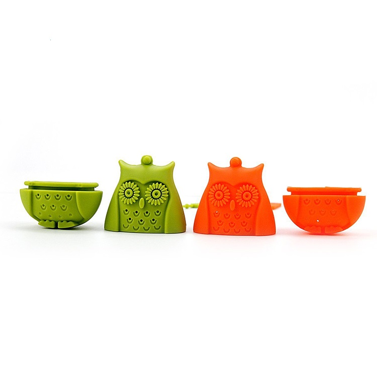 Funny Owl Shape Heatproof Food Grade Silicone Tea Ball Strainer Loose Leaf Tea Infuser