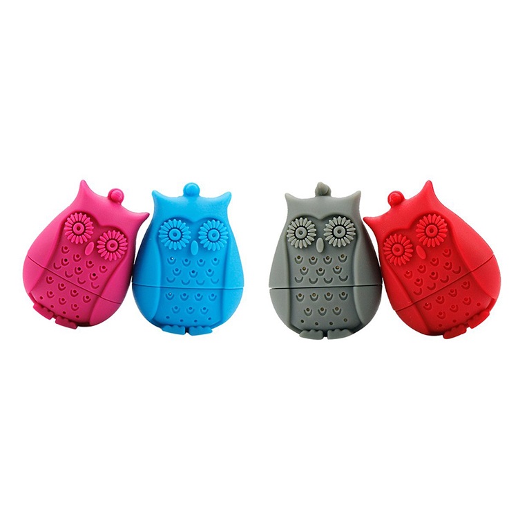 Funny Owl Shape Heatproof Food Grade Silicone Tea Ball Strainer Loose Leaf Tea Infuser